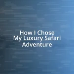 How I Chose My Luxury Safari Adventure