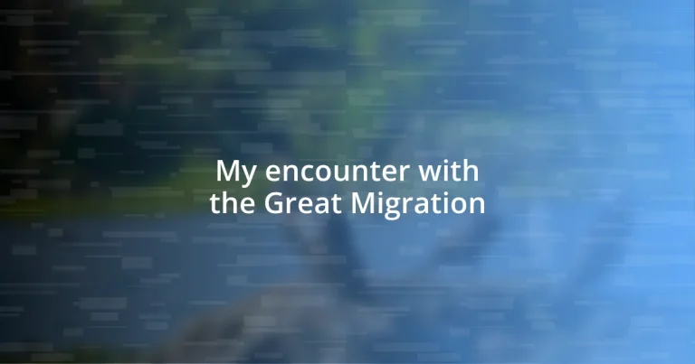 My encounter with the Great Migration