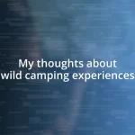 My thoughts about wild camping experiences