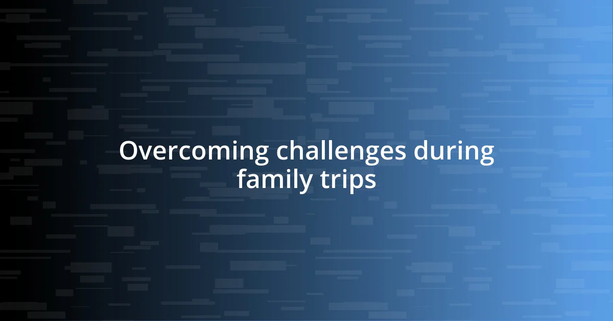 Overcoming challenges during family trips